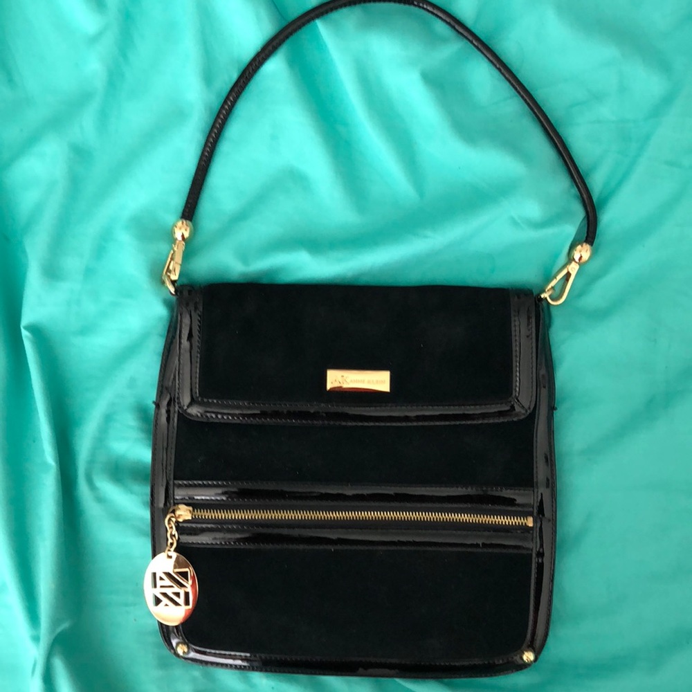 Anne Klein black suede purse